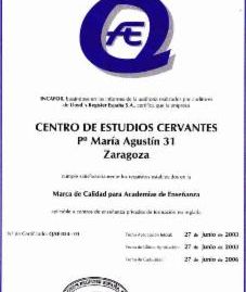 Centro de Estudios Cervantes certificado de calidad